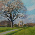 No.24. Gisborough Priory, Spring. Acrylic. 2012. 210x140mm