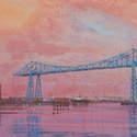 No.18. Transporter Bridge, Dawn. Acrylic. 2012. 320x100mm.