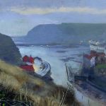 WE2016 4.0 'Staithes, Winter Evening.' 2016 Acrylic 160mm x 100mm SOLD