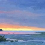 1116 'Saltwick Bay Sunset' acrylic 2019 560mm x 180mm