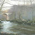 Rail Bridge,East Arnecliff Wood. Gouache. 2009. 160 x260mm.